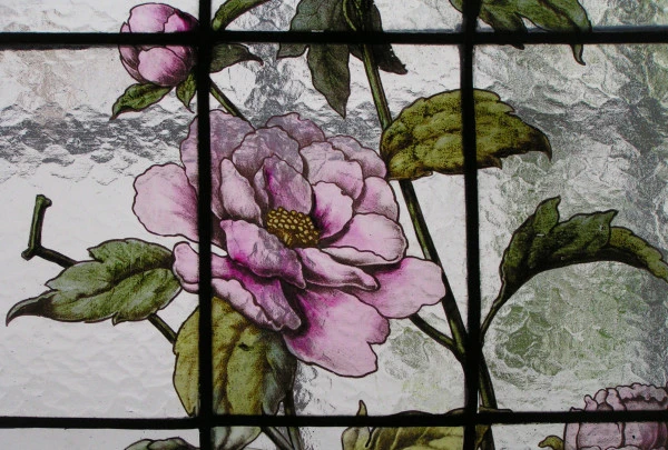 6 Floral Restauration vitraux. Salle à mancer. Particulier Paris VIème