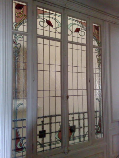 9 ArtN Création vitraux. Fenêtre Entrée. Particulier Paris XIème